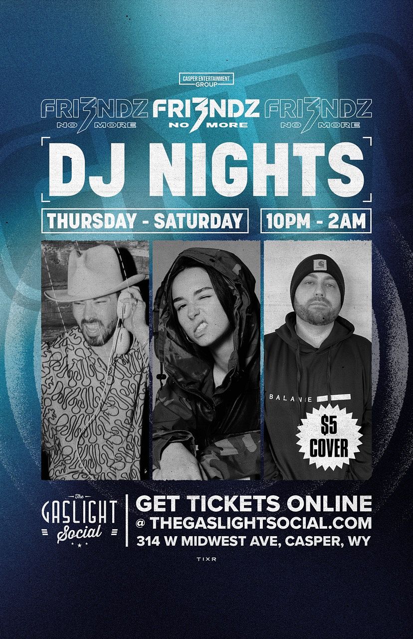"Fri3nds No More" DJ Night official event poster