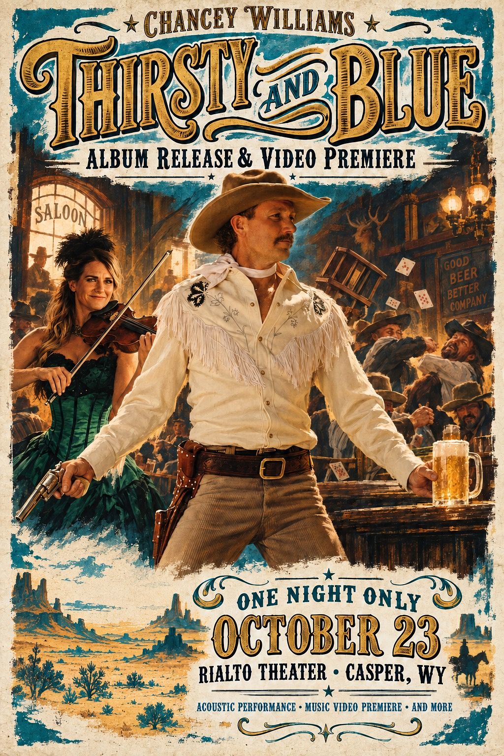 Chancey Williams - Thirsty and Blue Album Release Show official event poster