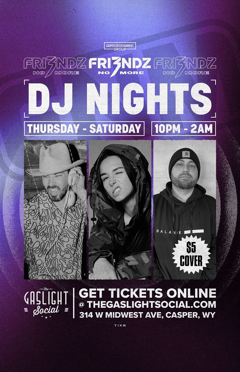 "Fri3nds No More" DJ Night official event poster
