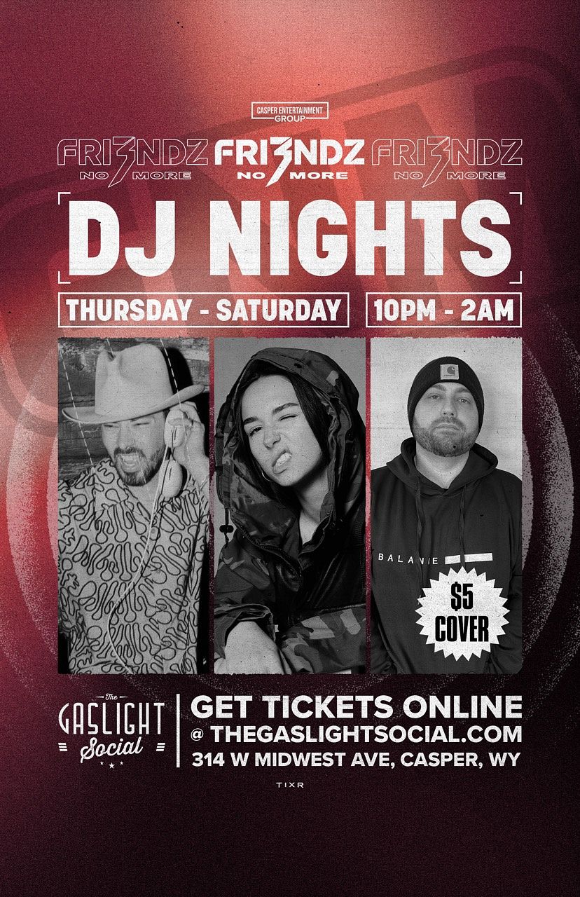 "Fri3nds No More" DJ Night official event poster